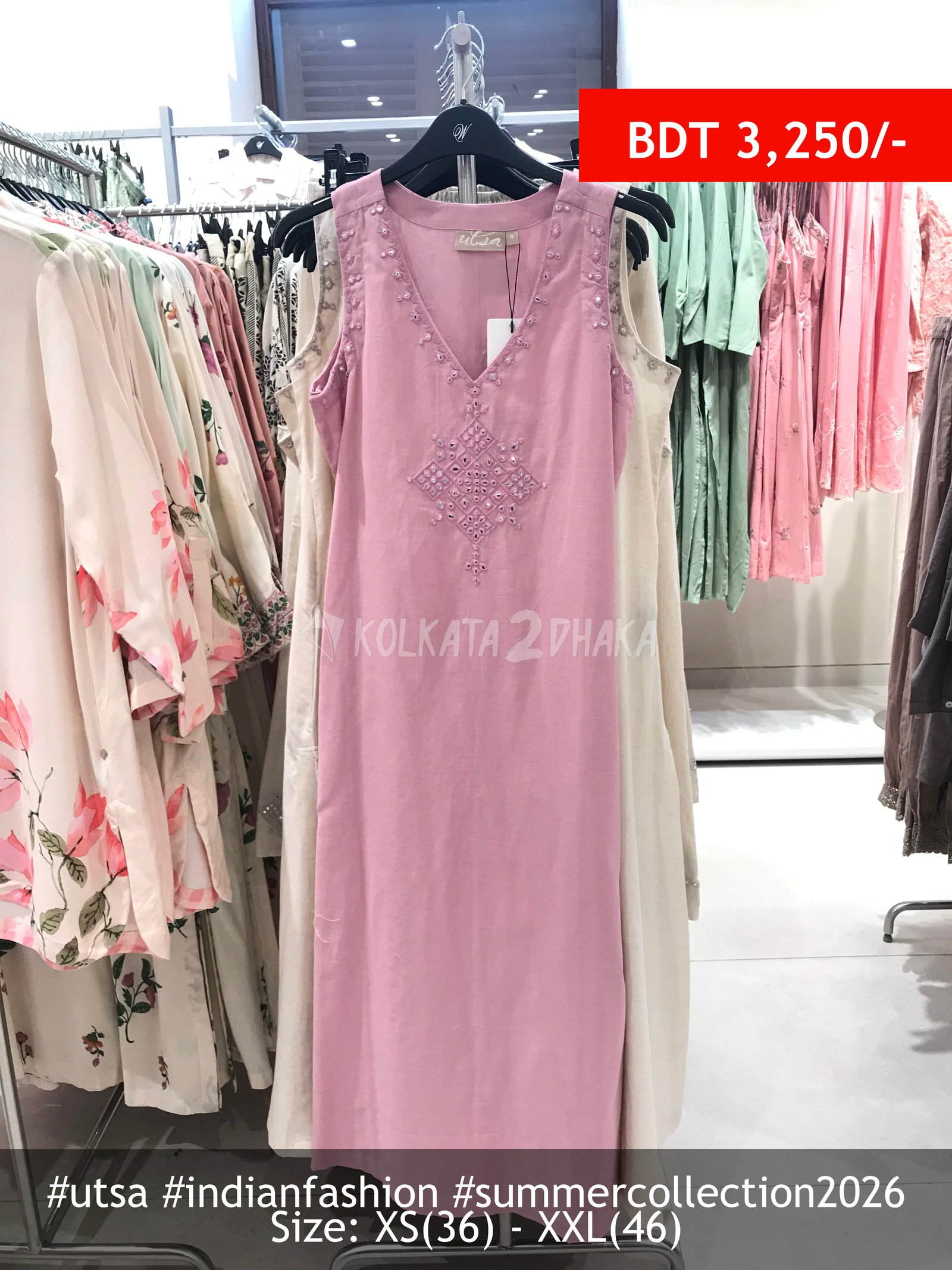 Utsa Lilac Sleeveless Kurta
