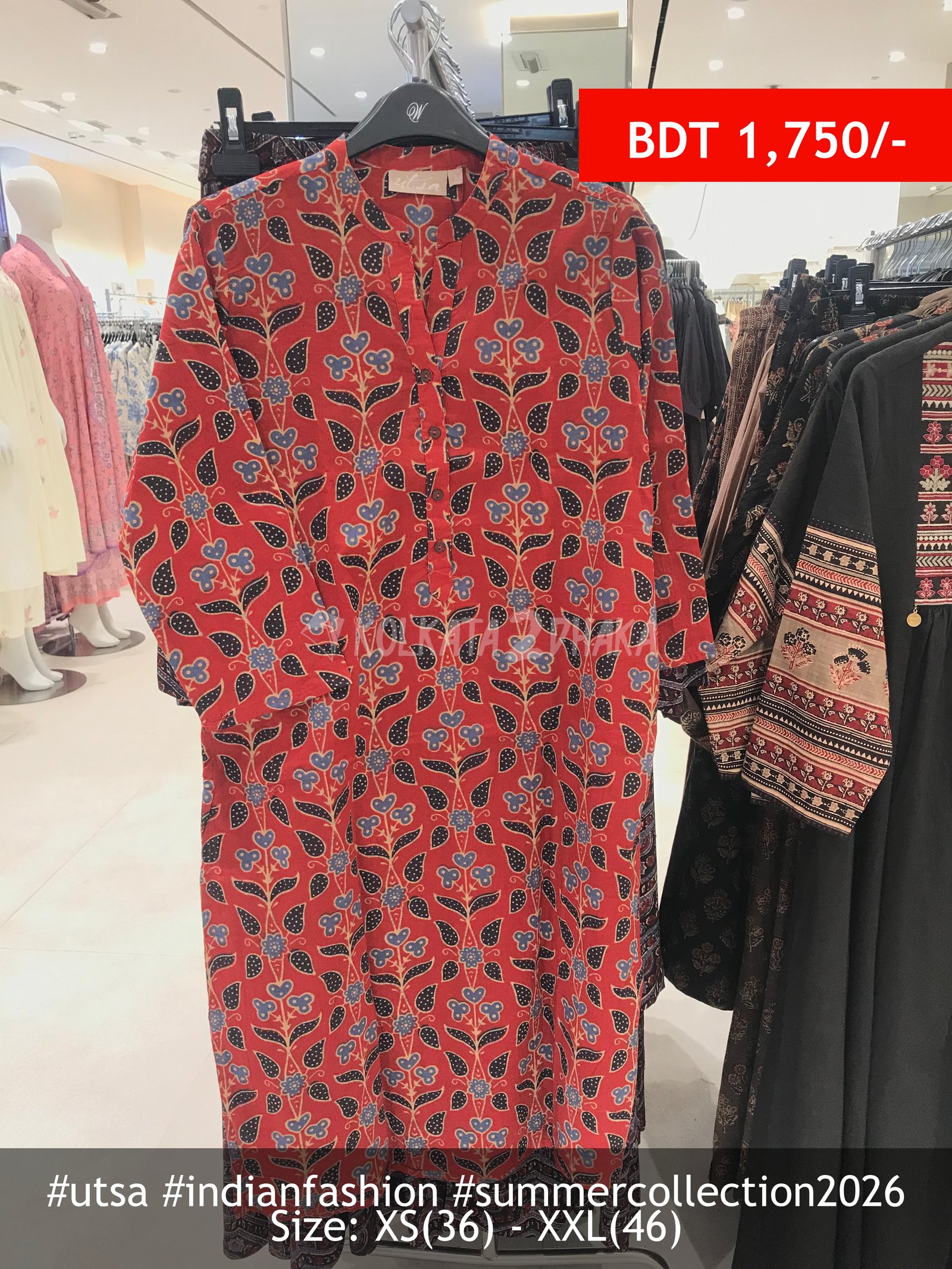 Utsa Maroon Straight Kurta