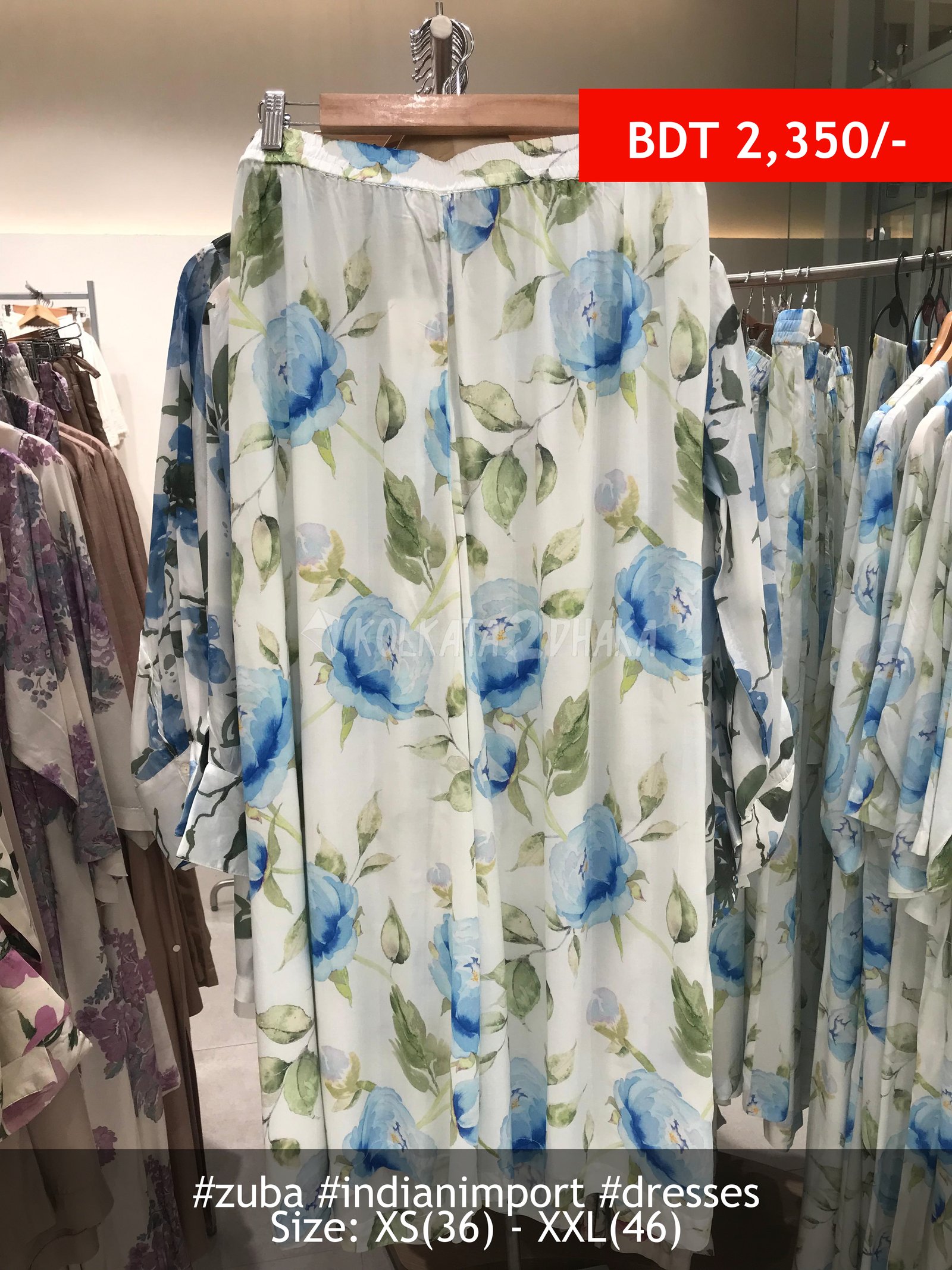 Zuba Blue Printed Pants