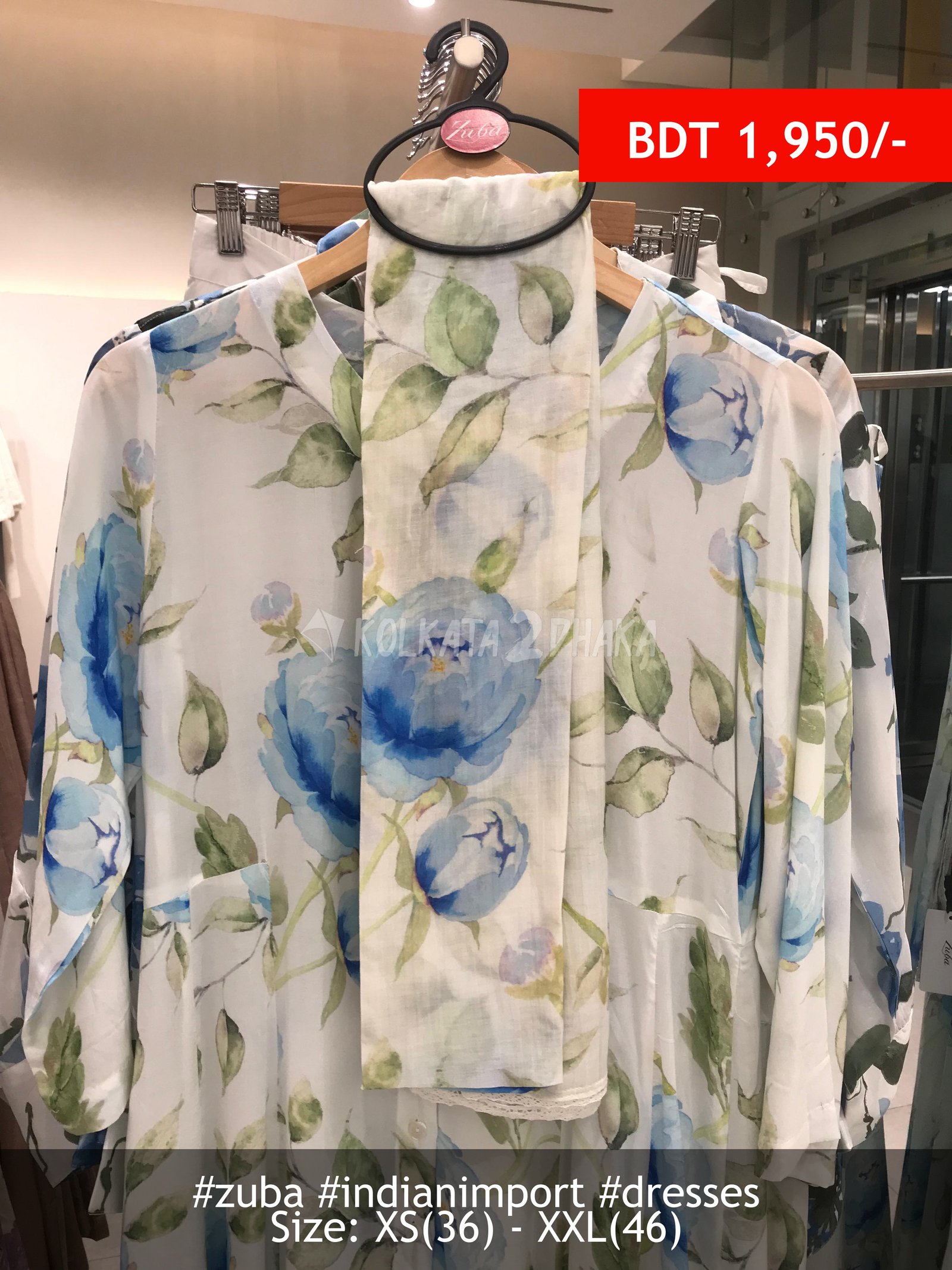 Zuba Blue Printed Stole