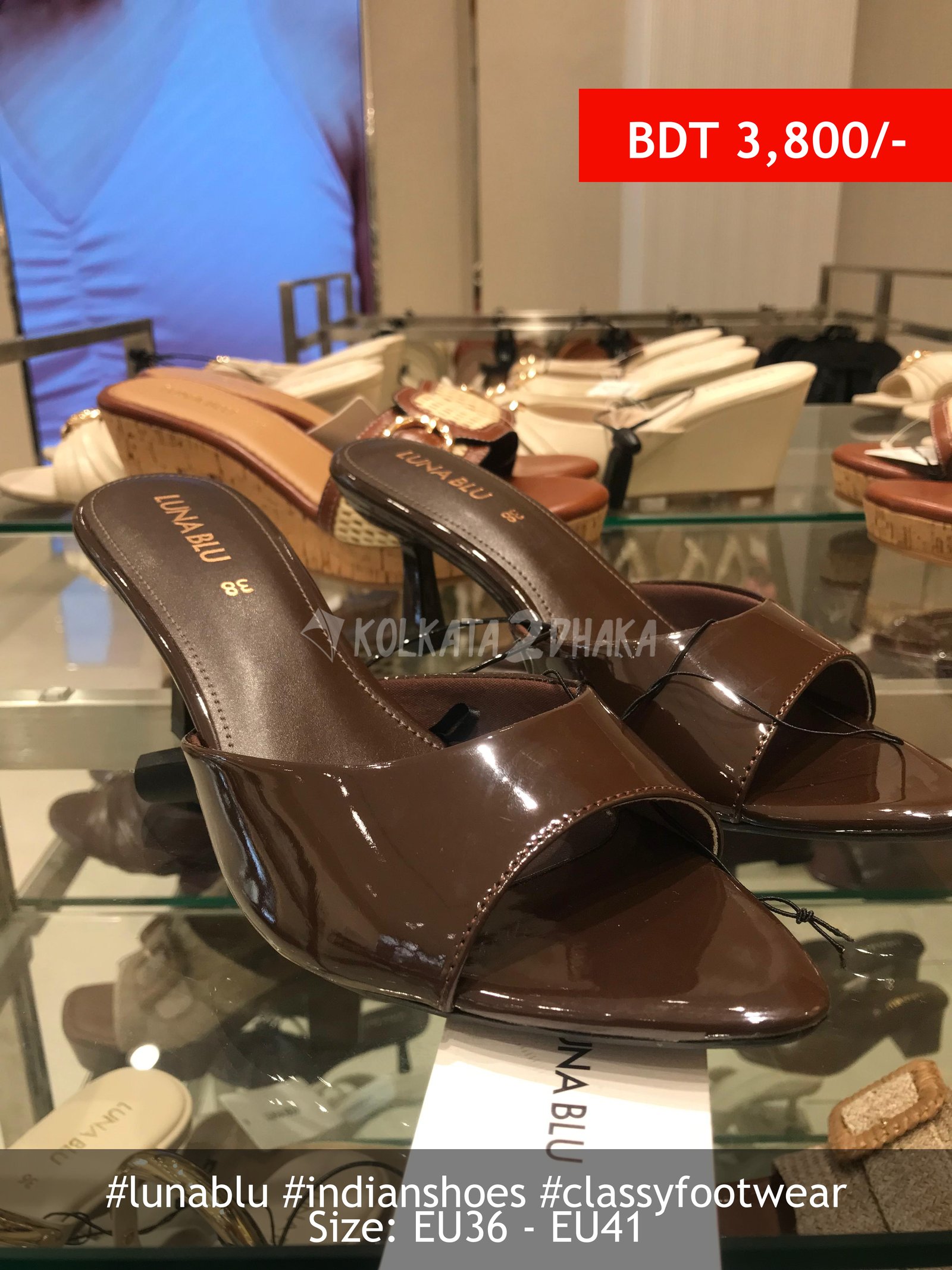 Lunablu Dark Brown Pencil Heels