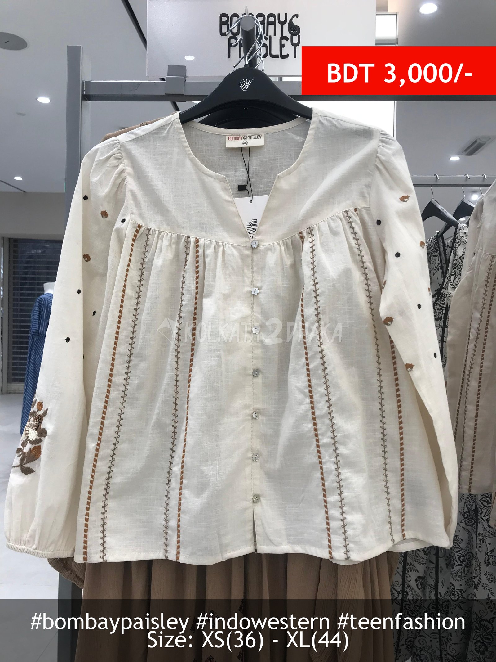 Bombay Paisley Off-White Top
