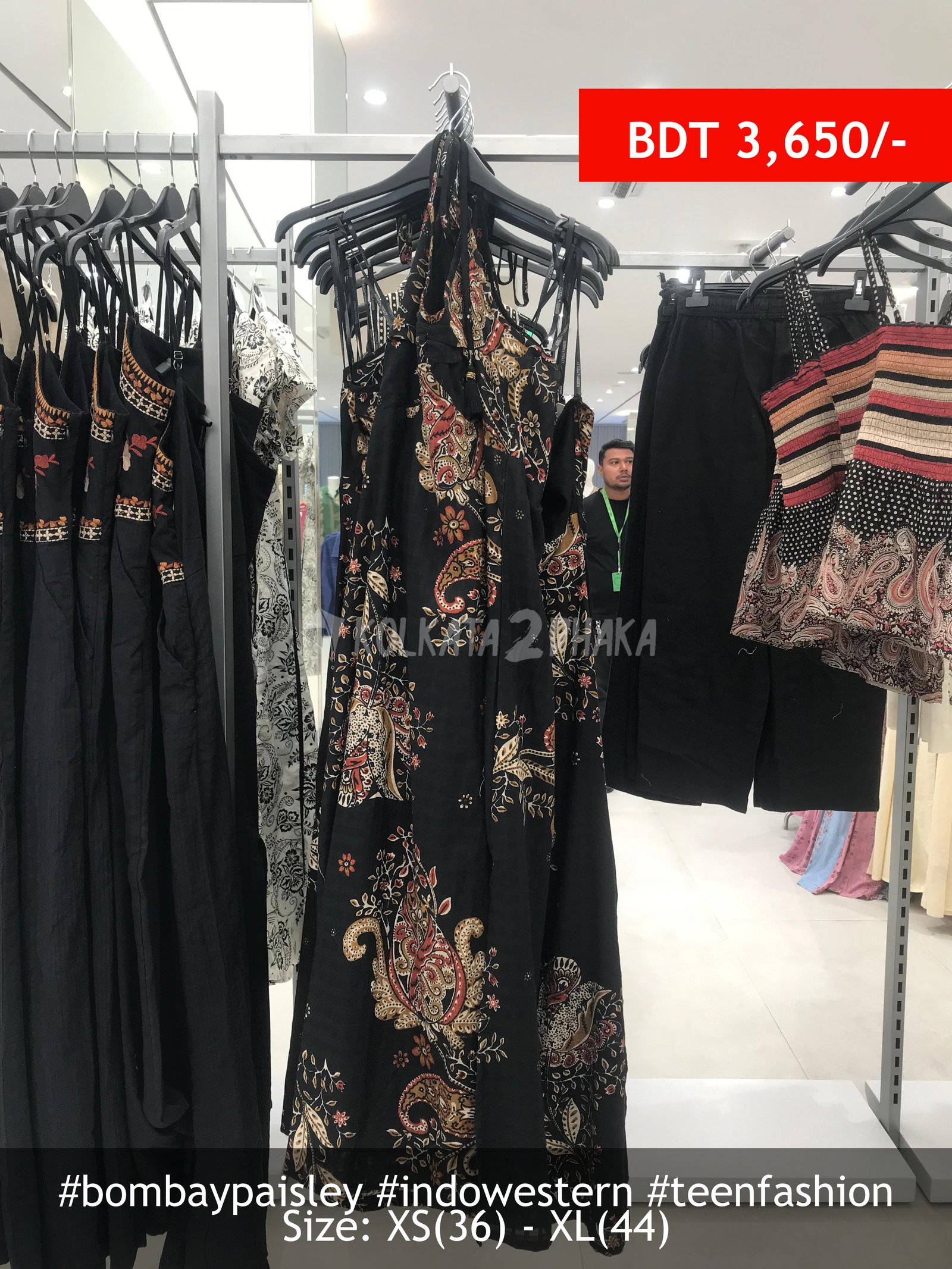 Bombay Paisley Black Dress