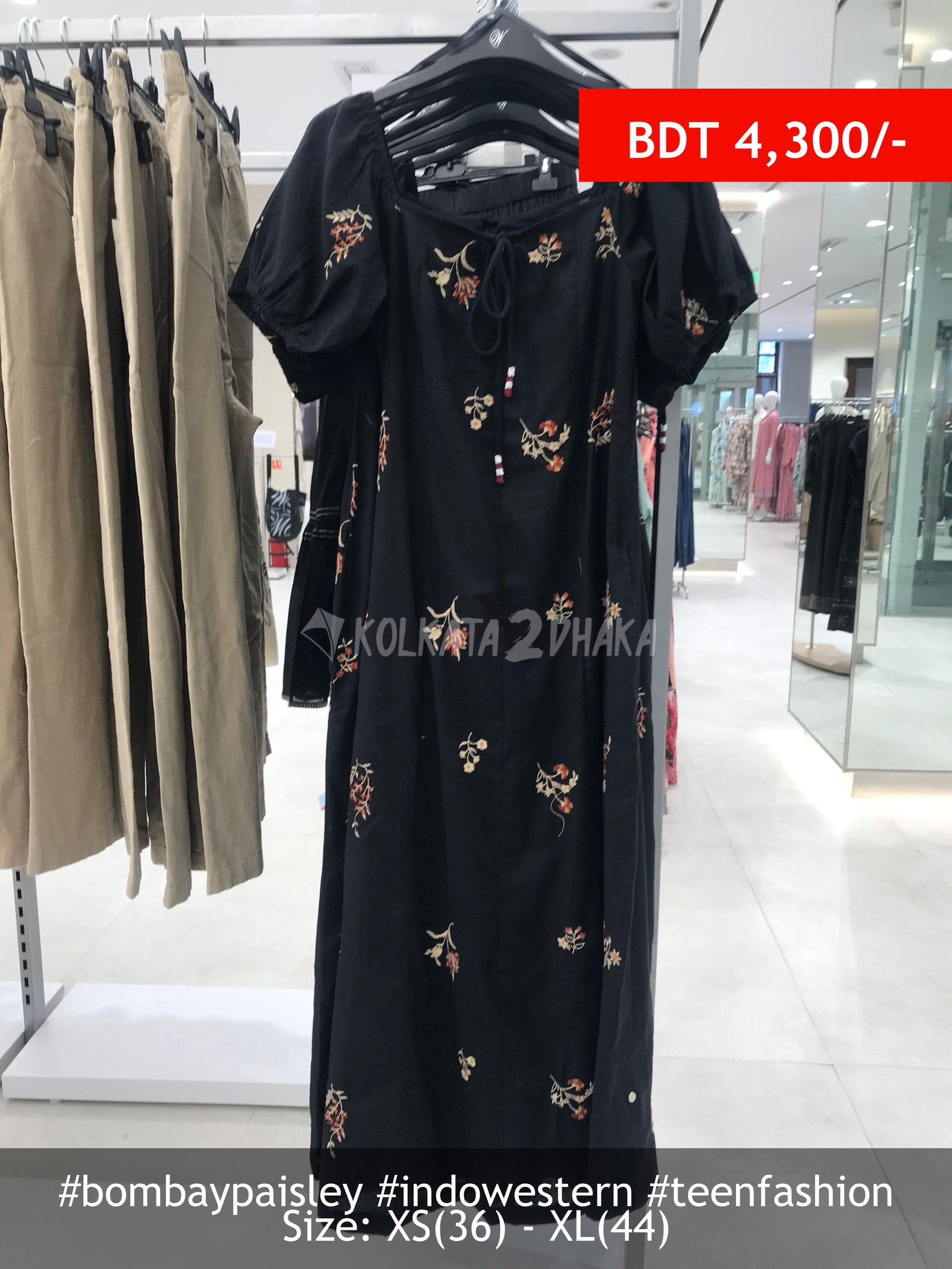 Bombay Paisley Black Dress