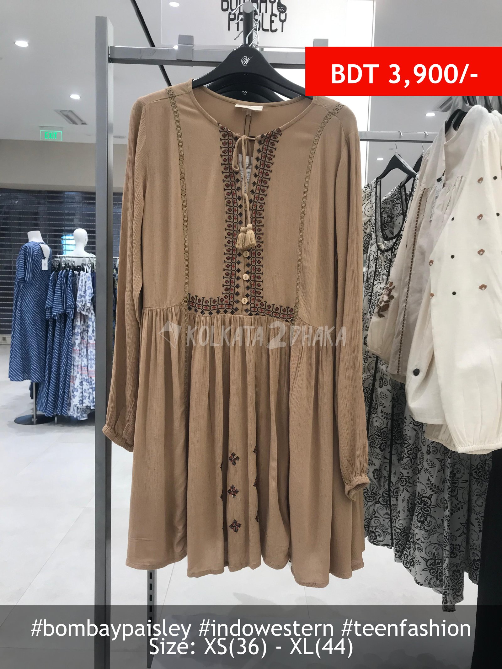 Bombay Paisley Brown Dress