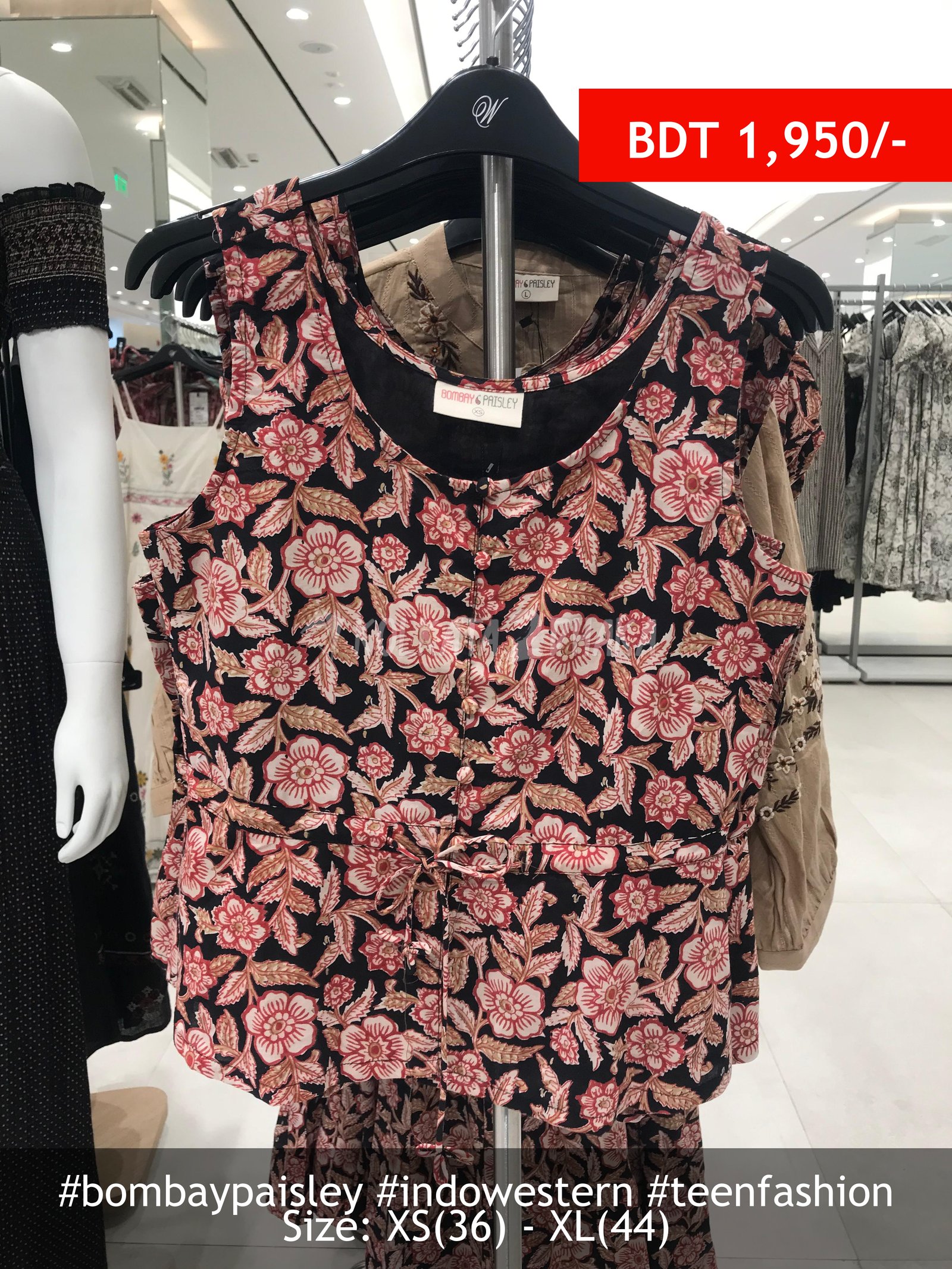 Bombay Paisley Black Top