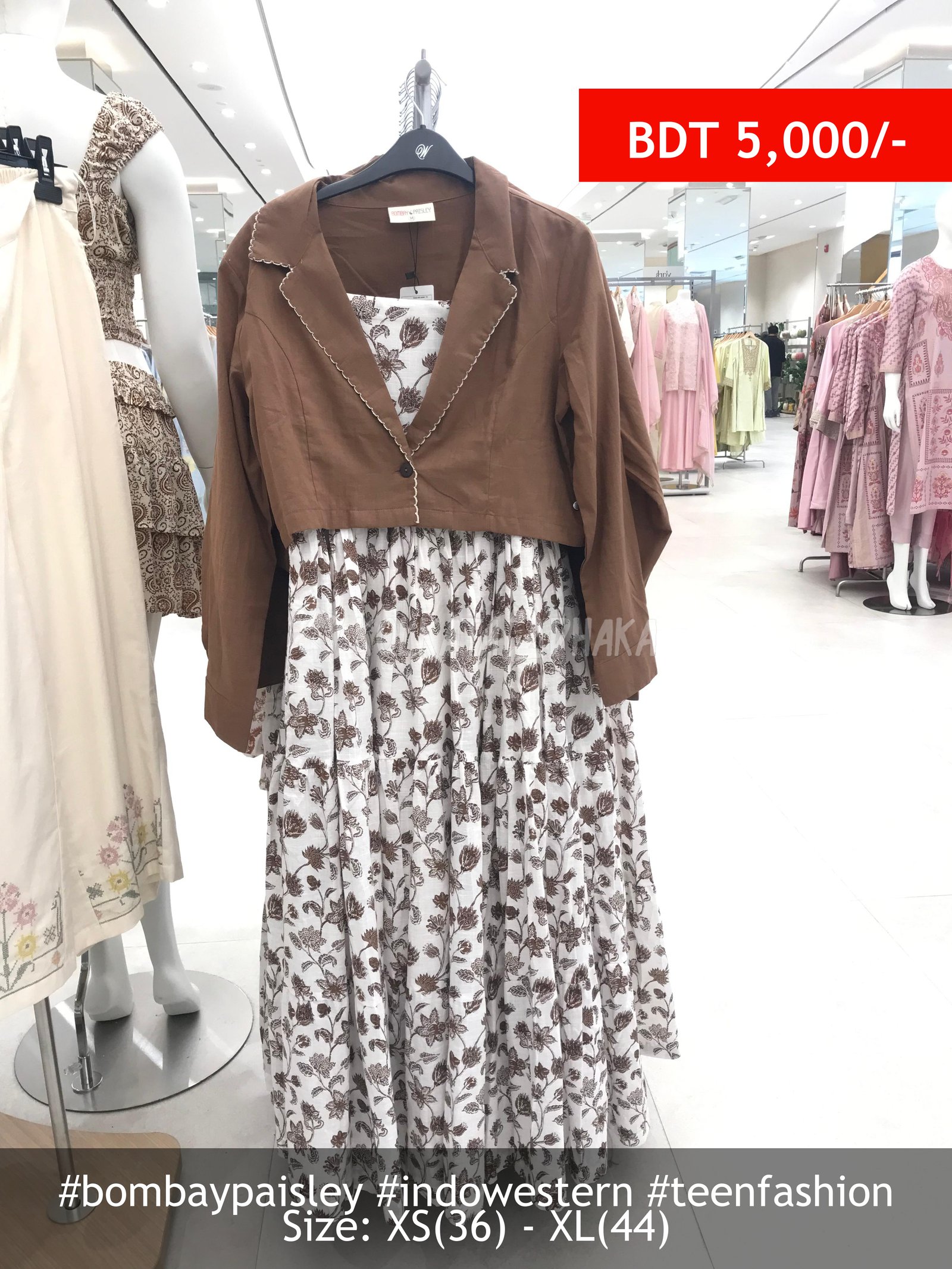 Bombay Paisley Off-White Tiered Dress