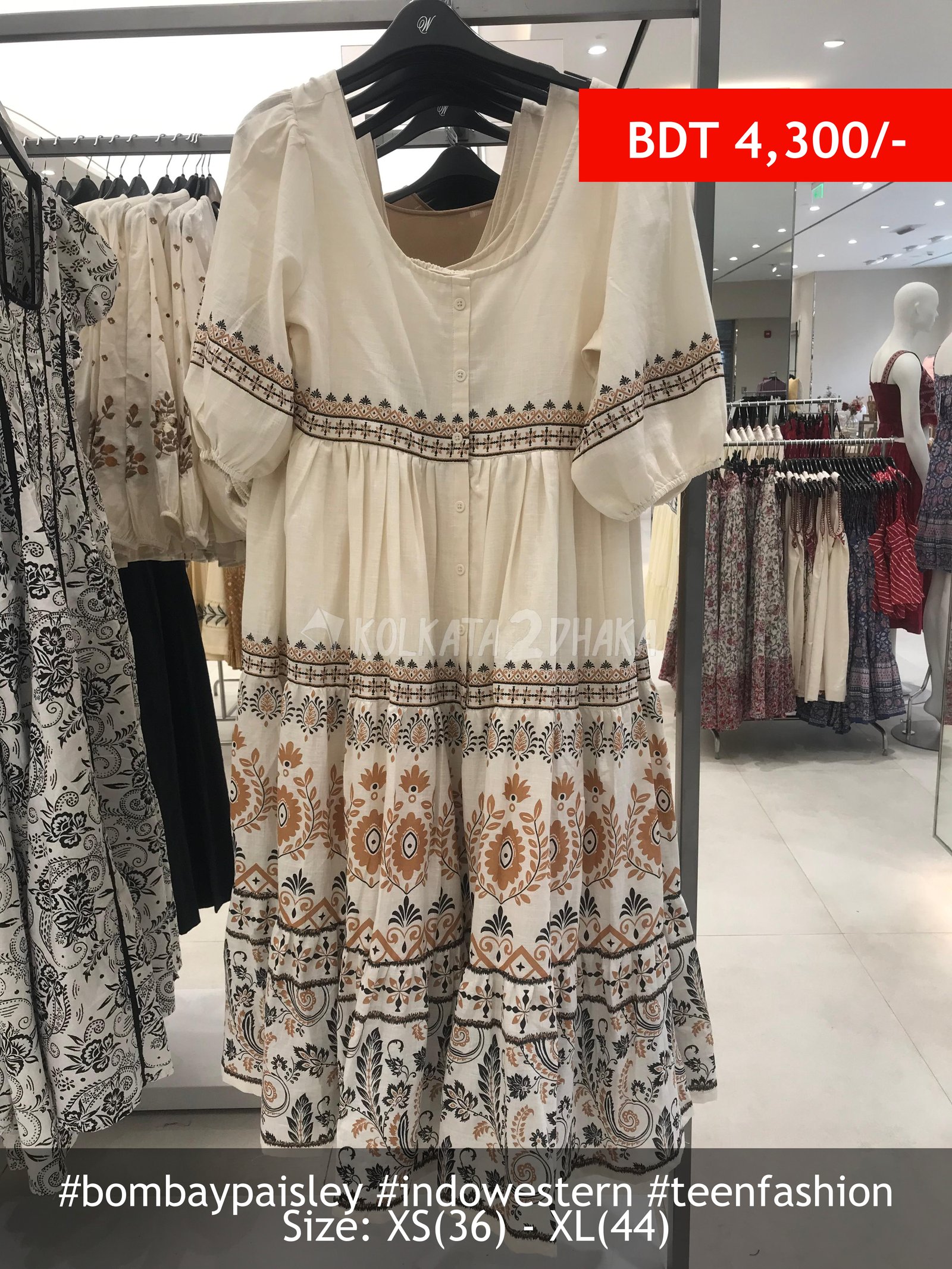 Bombay Paisley Off-White Dress