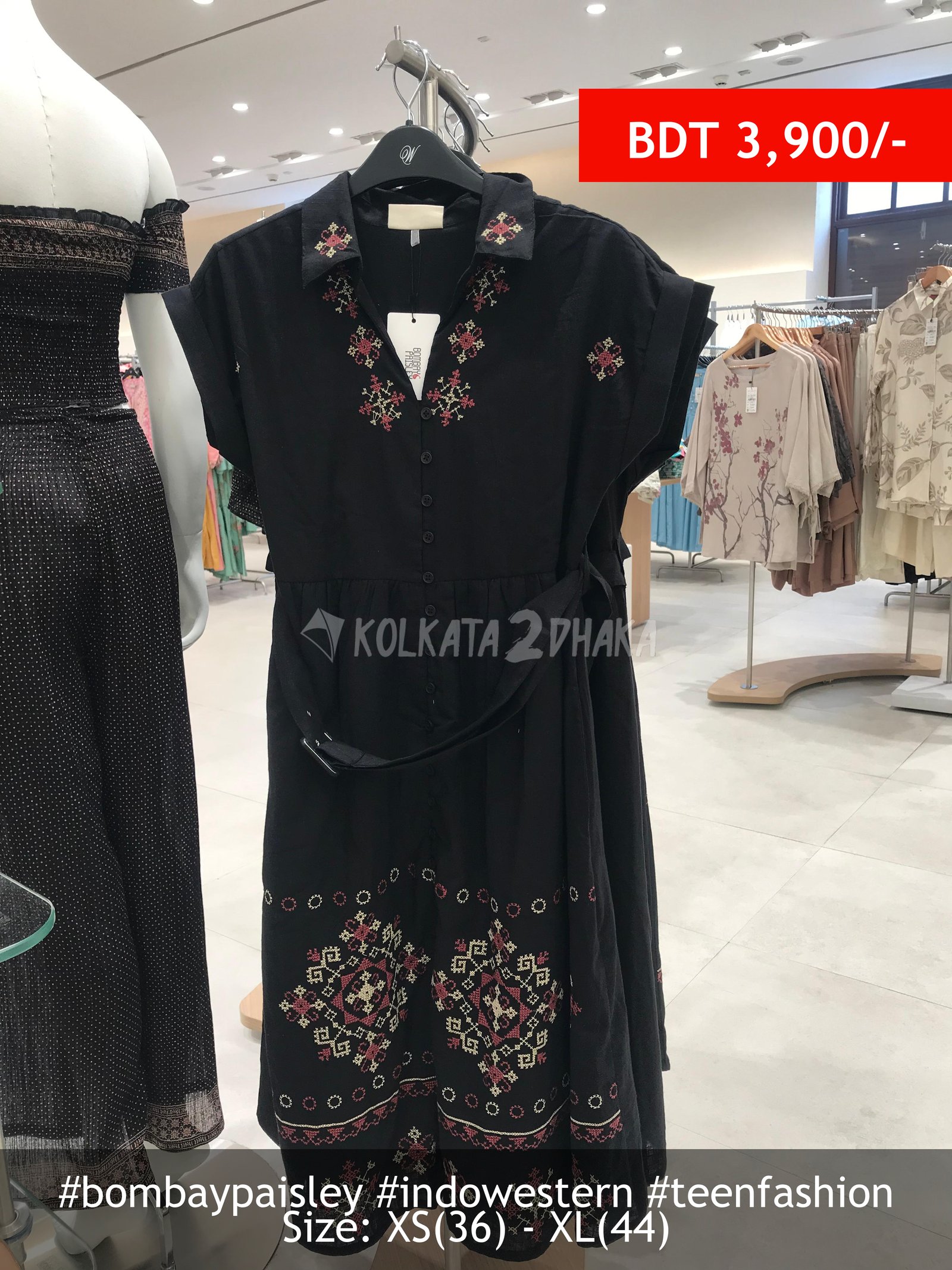 Bombay Paisley Black Dress