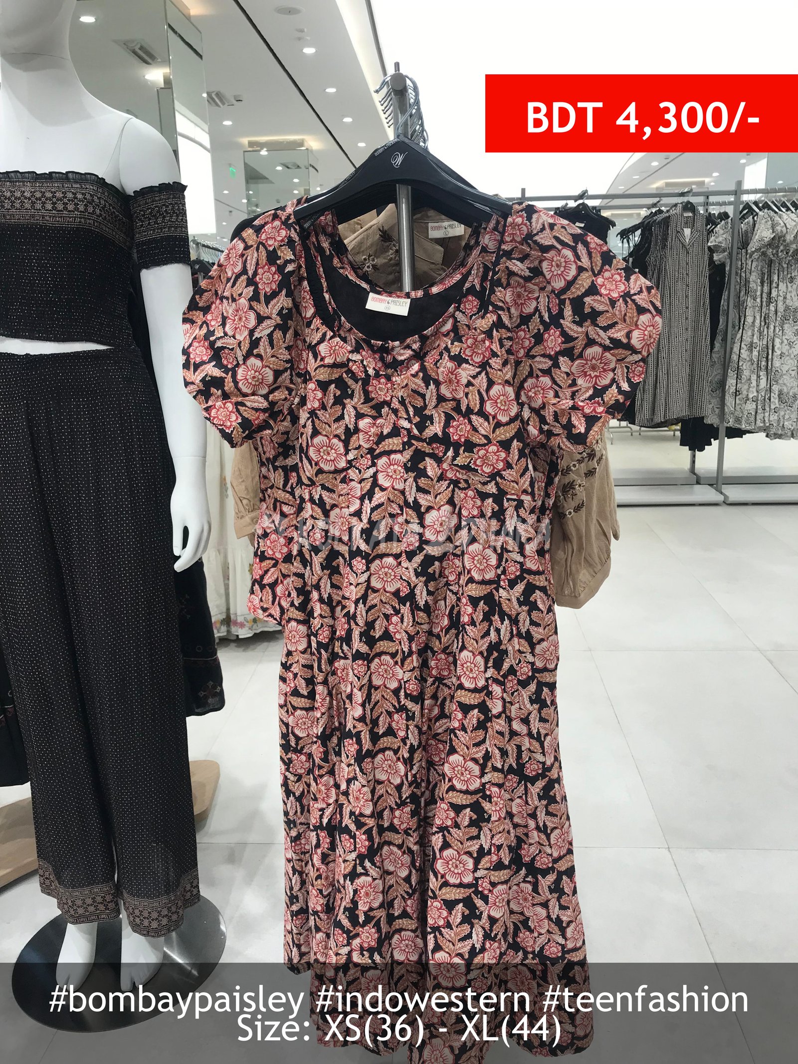 Bombay Paisley Black Dress