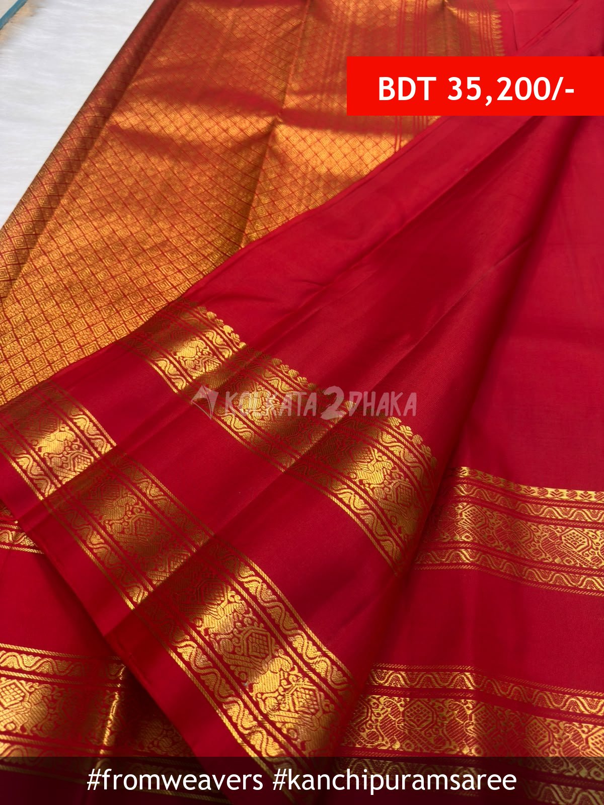From Weavers Pure Handloom Kanchipuram Silk Saree
