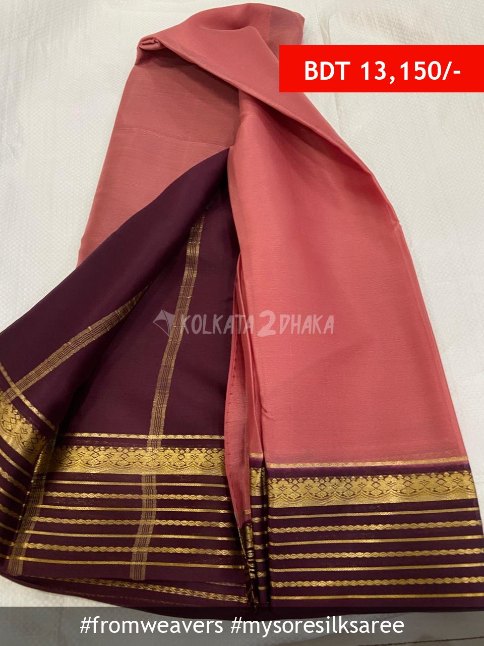 From Weavers Pure Mysore Crepe Silk Saree