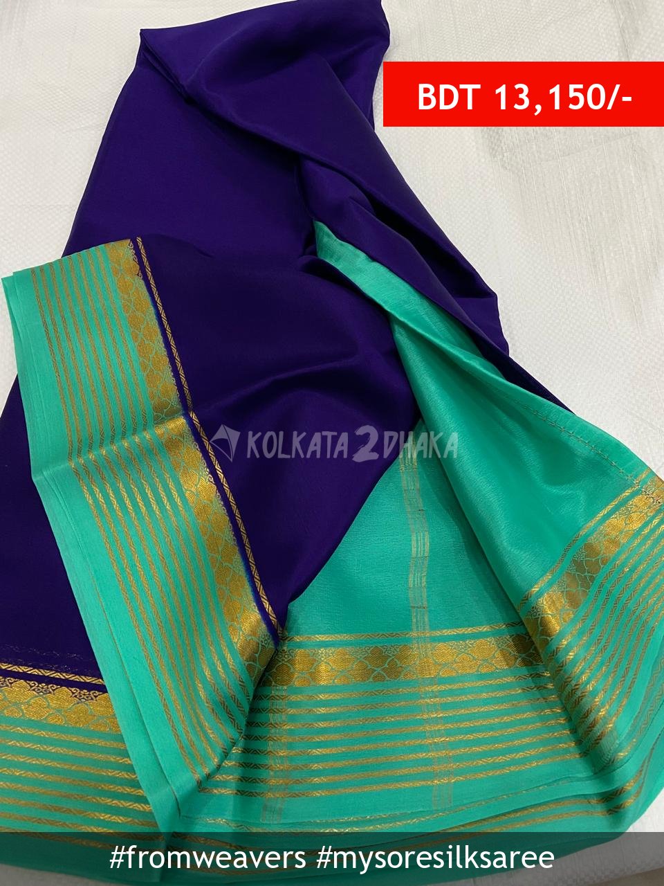 From Weavers Pure Mysore Crepe Silk Saree