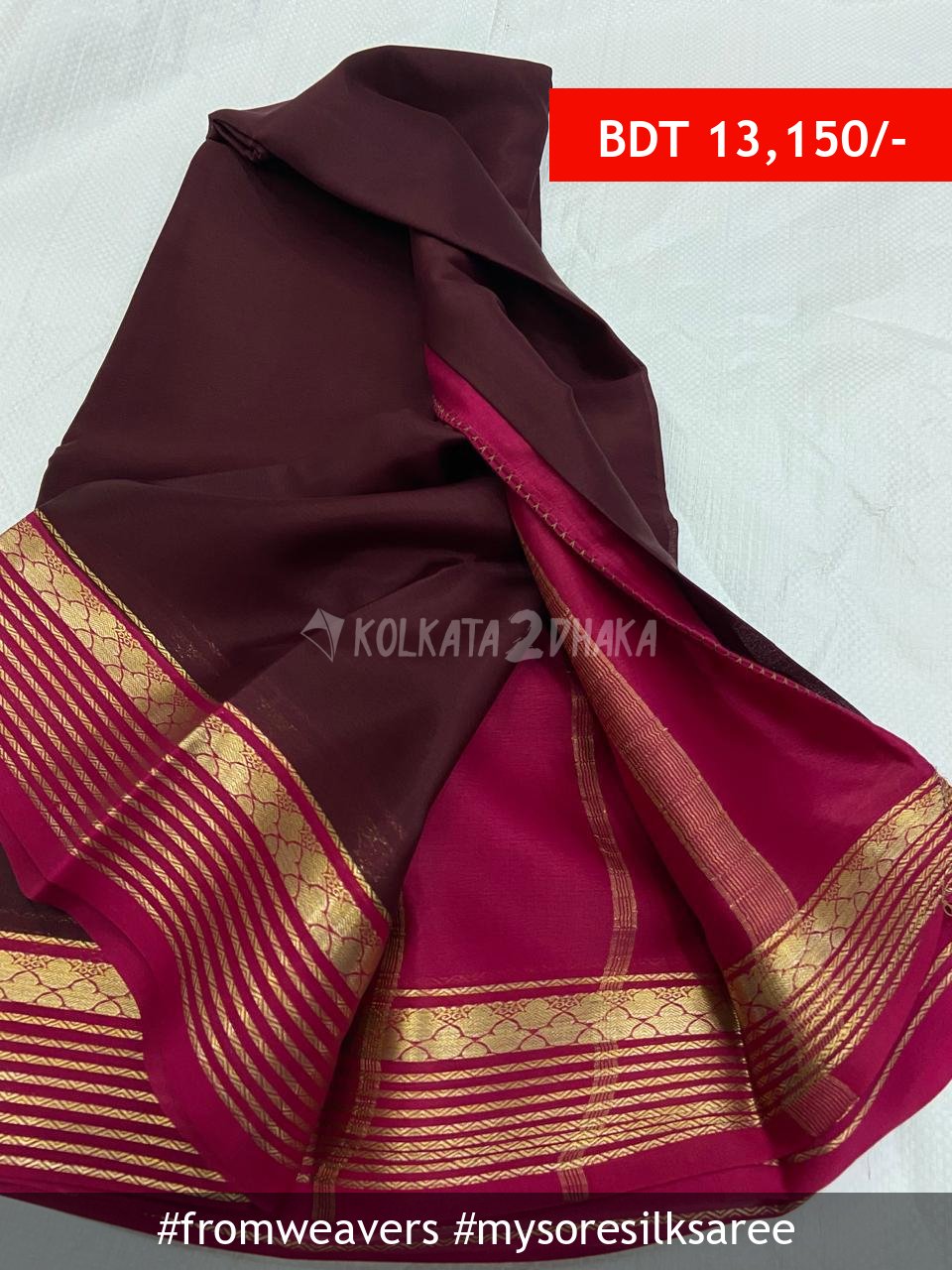 From Weavers Pure Mysore Crepe Silk Saree