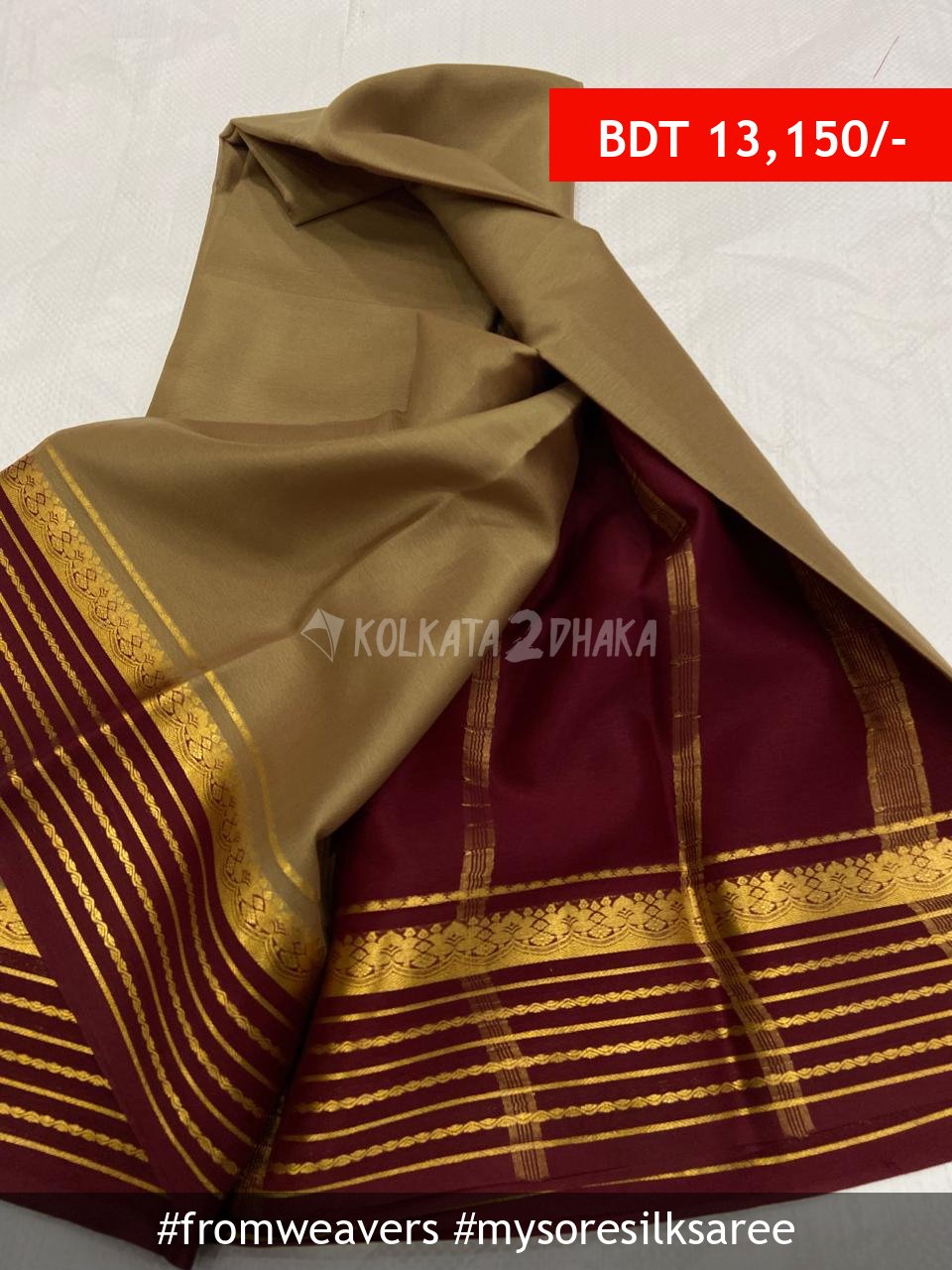From Weavers Pure Mysore Crepe Silk Saree