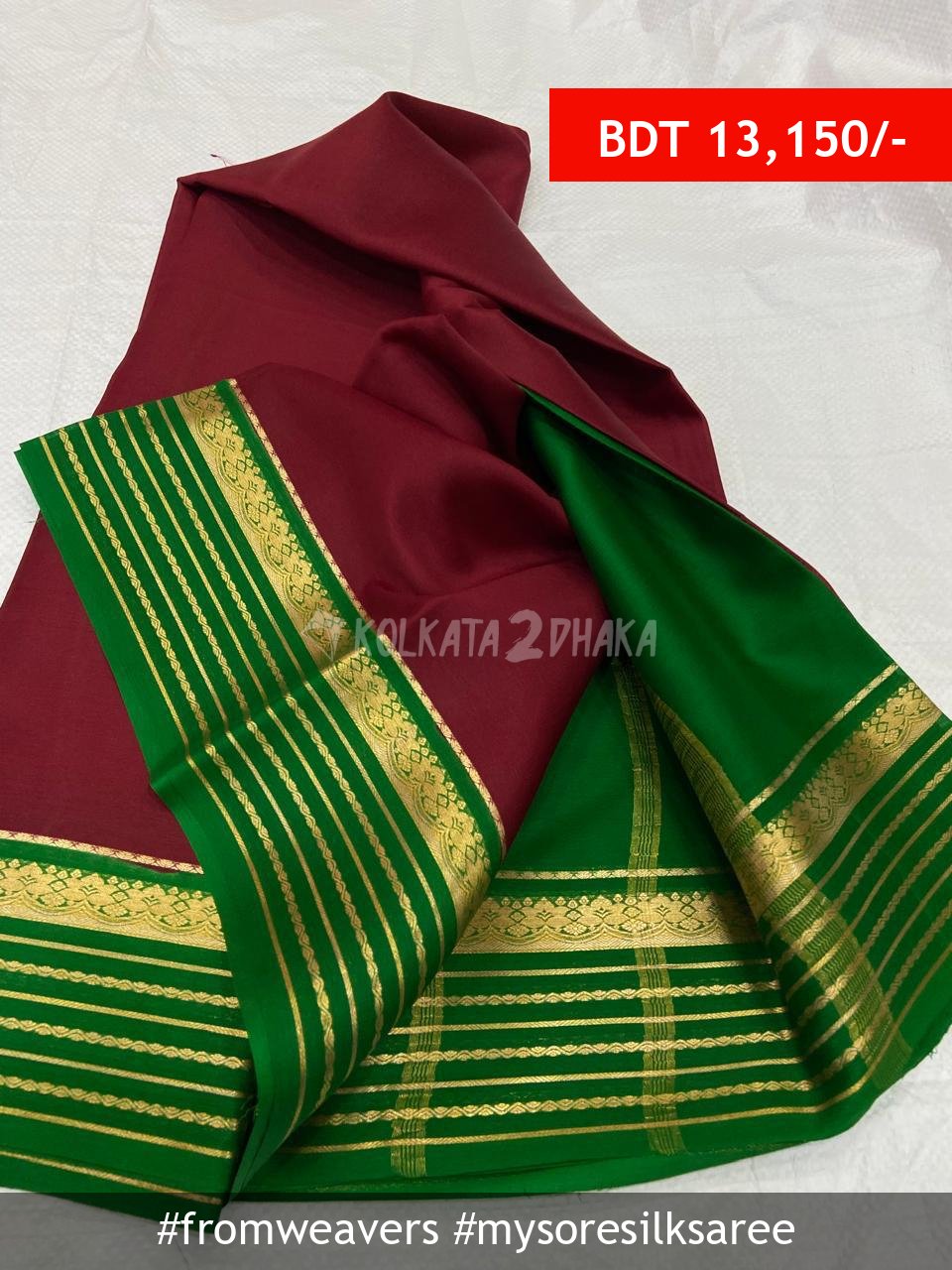 From Weavers Pure Mysore Crepe Silk Saree