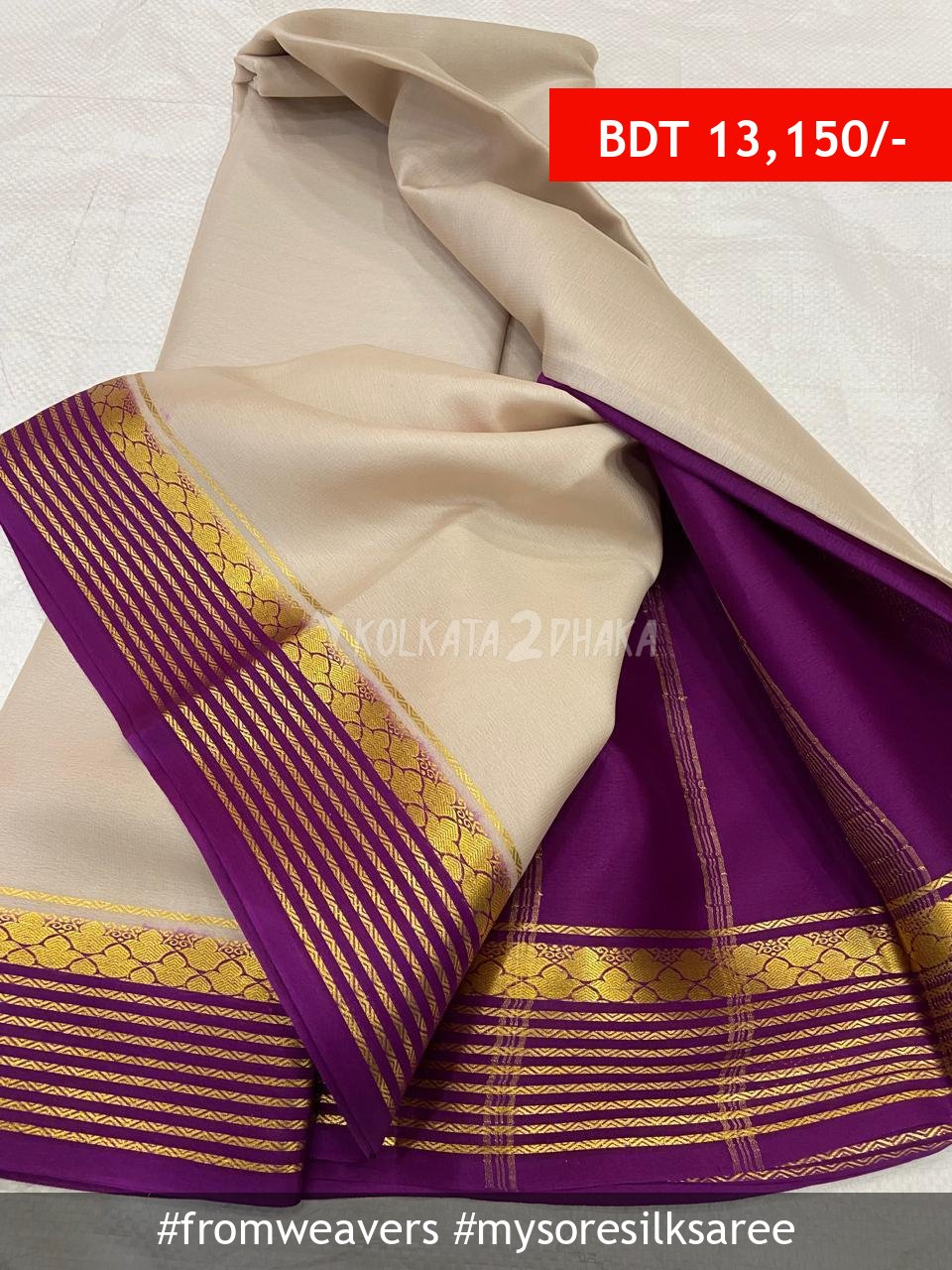From Weavers Pure Mysore Crepe Silk Saree