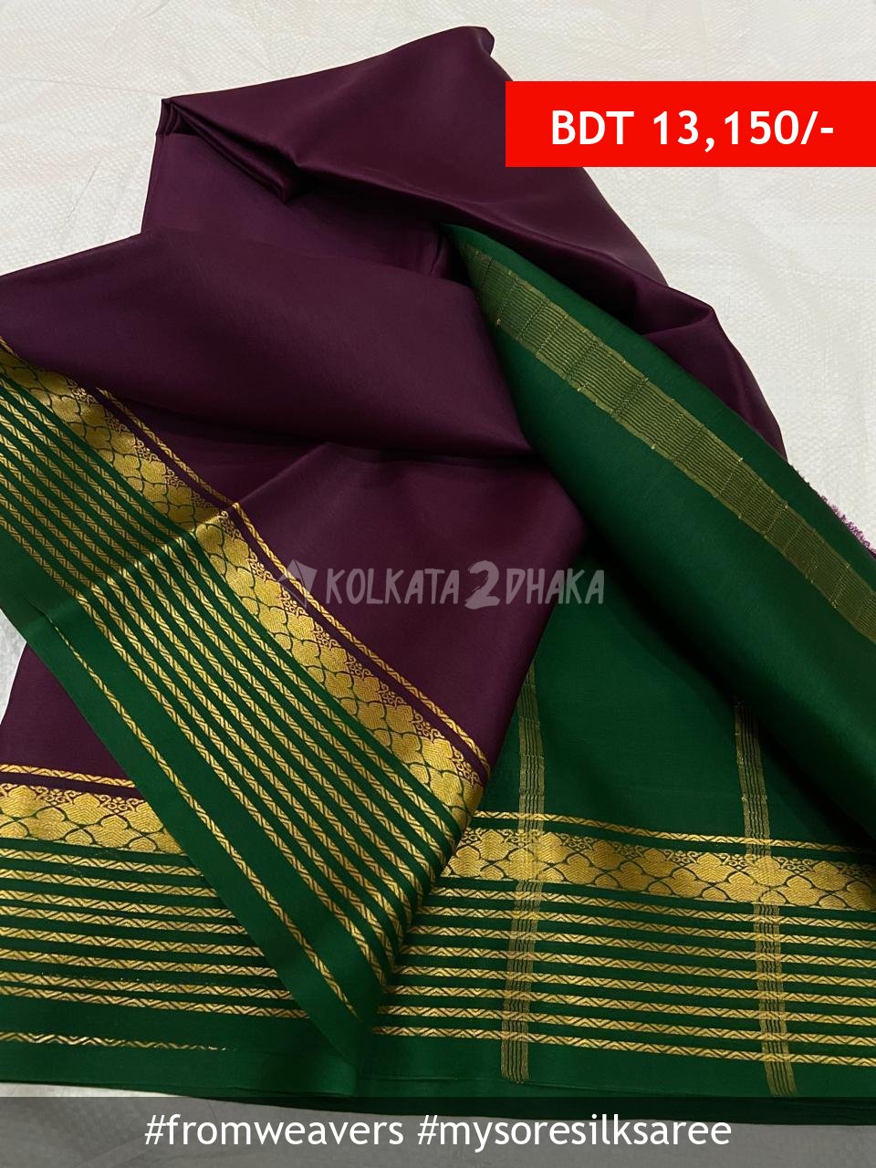 From Weavers Pure Mysore Crepe Silk Saree
