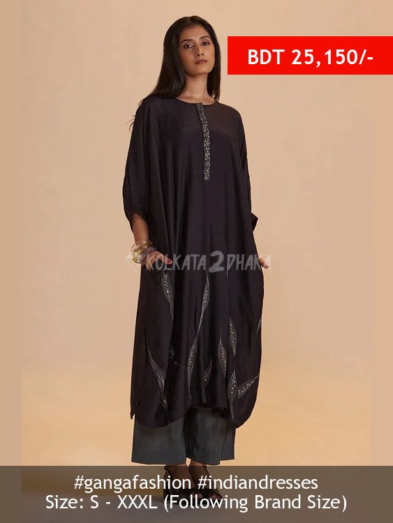 Ganga Fashion Black and Grey Festive Co-ord Set
