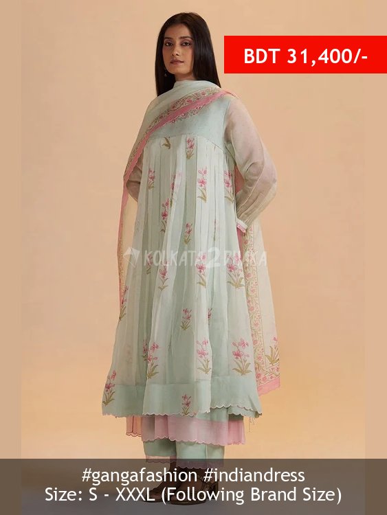 Ganga Fashion Milky Pistachio Green Silk Festive Kurta Set