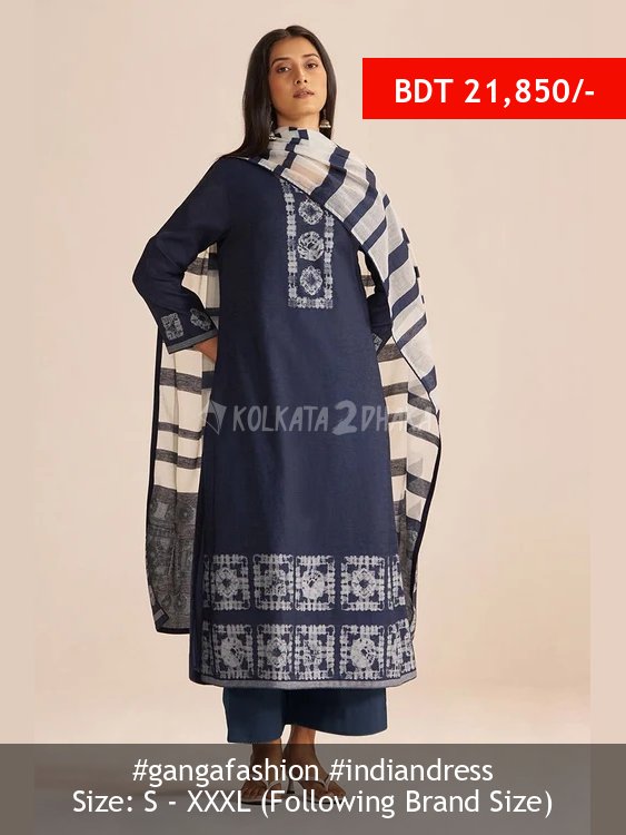 Ganga Fashion Denim Blue Kurta Set