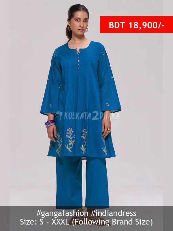 Ganga Fashion Baleine Blue Co-ord Set