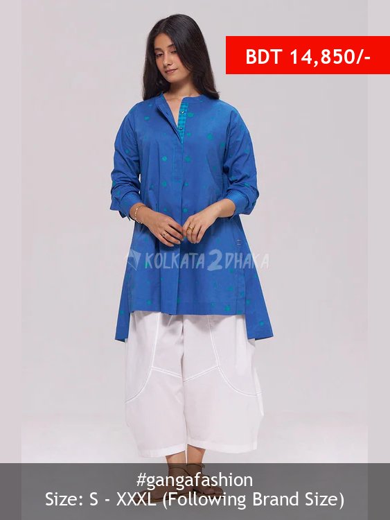 Ganga Fashion Denim Blue Pure Cotton Co-ord Set