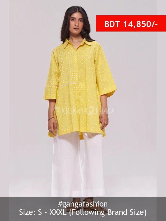 Ganga Fashion Sunny Yellow Cotton Co-ord Set