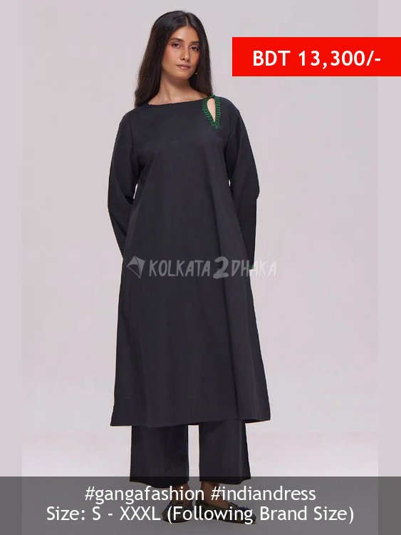 Ganga Fashion Black Cotton Co-ord Set
