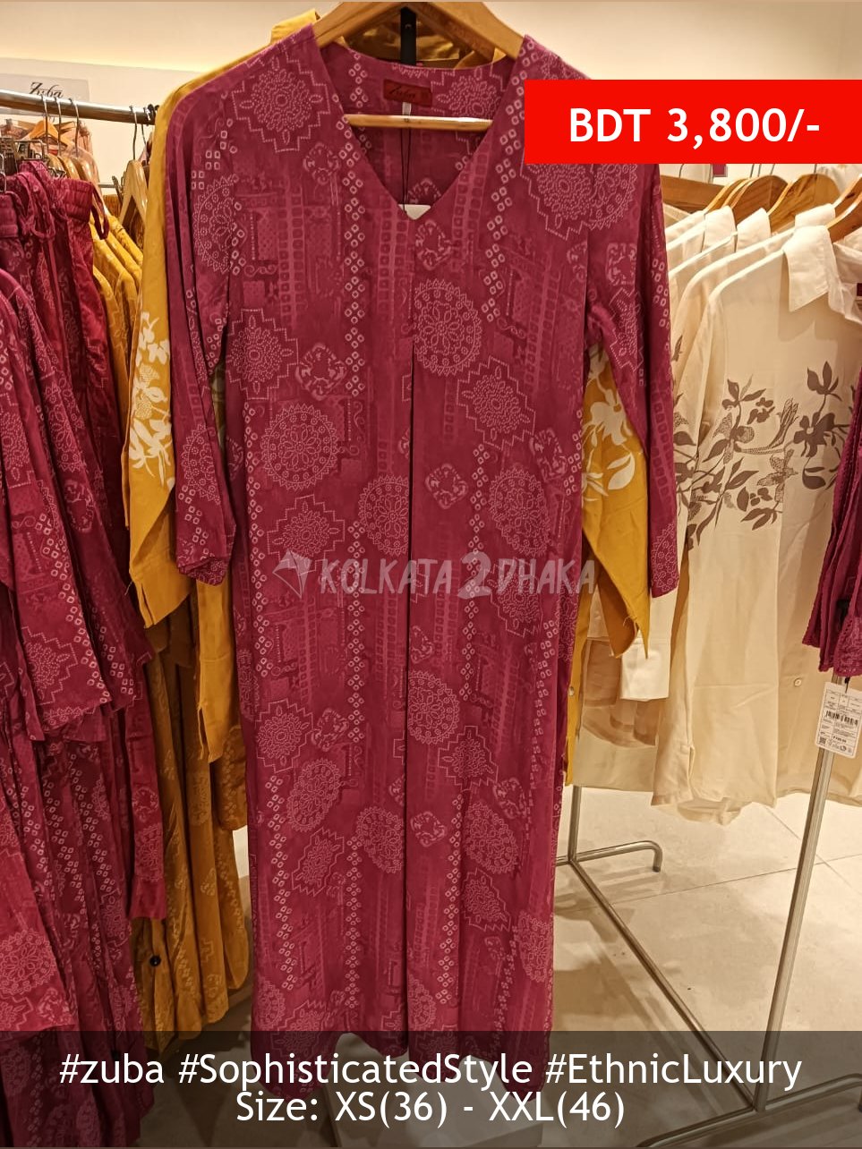 Zuba pink kurta