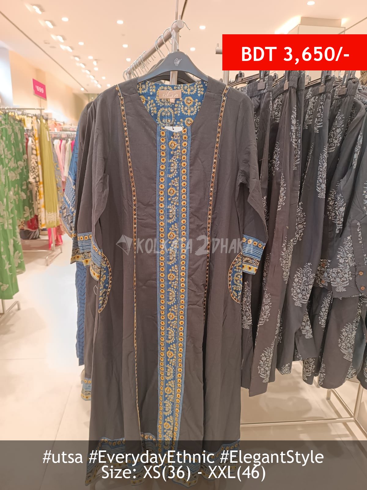 Utsa Black kurta