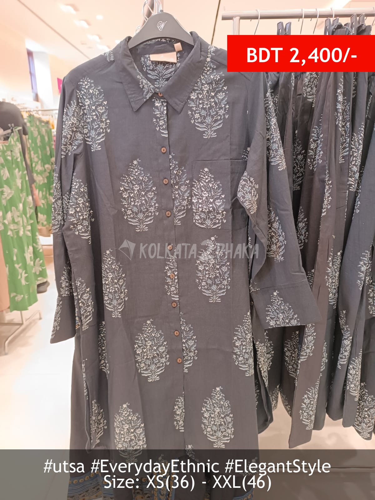 Utsa black kurta