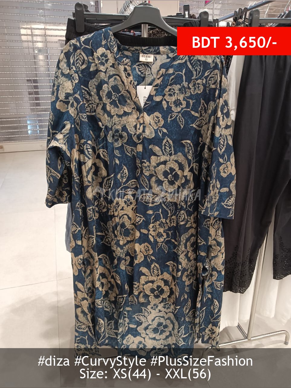 Diza ink blue kurta