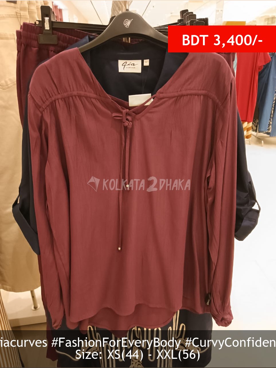 Gia Curves Berry Blouse