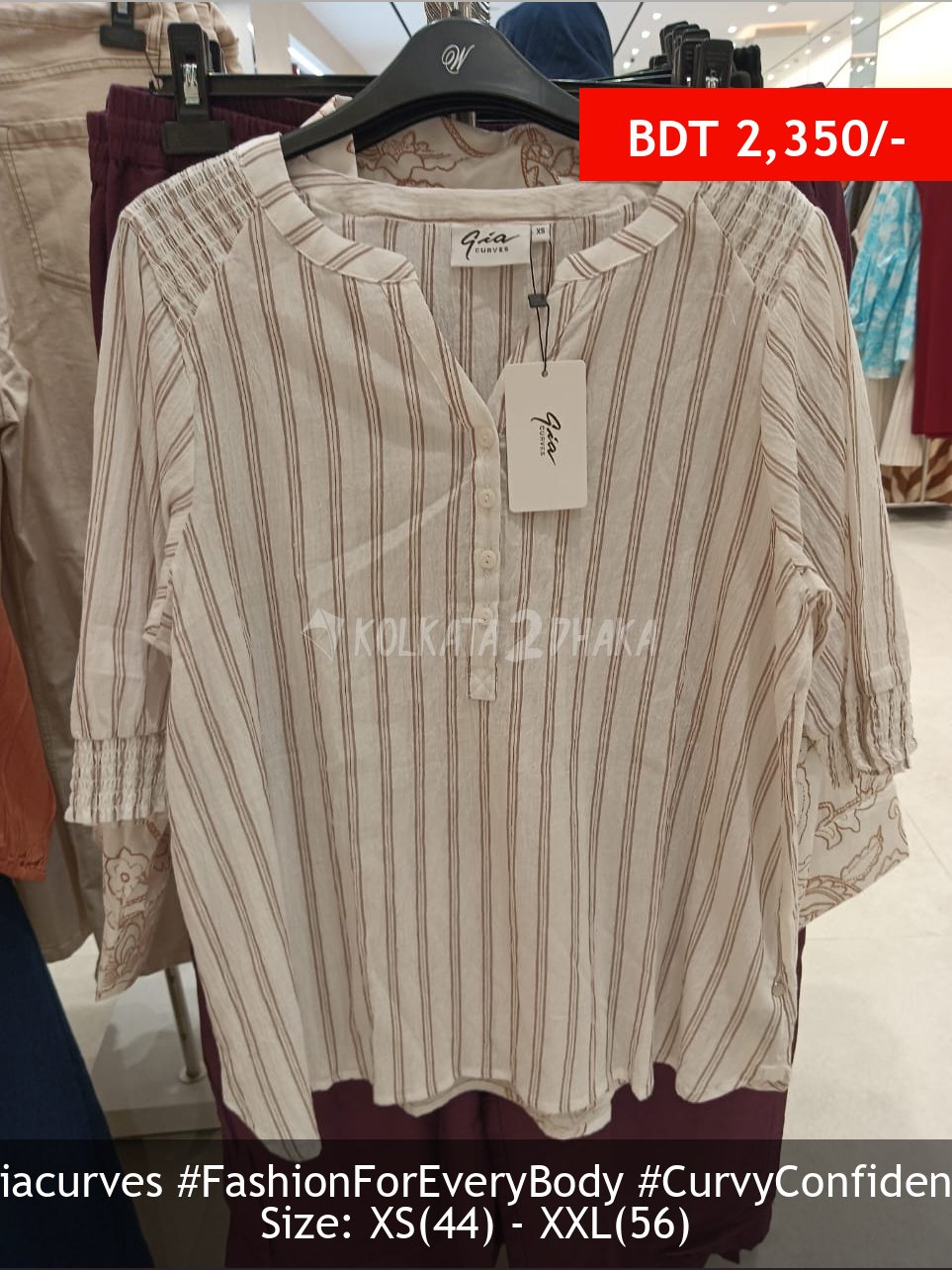 Gia Curves White beige Blouse