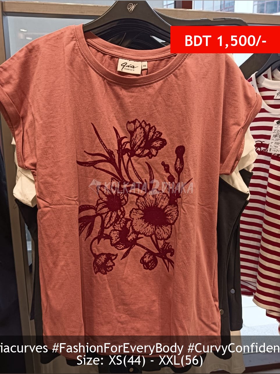 Gia Curves Dusty pink tee shirt