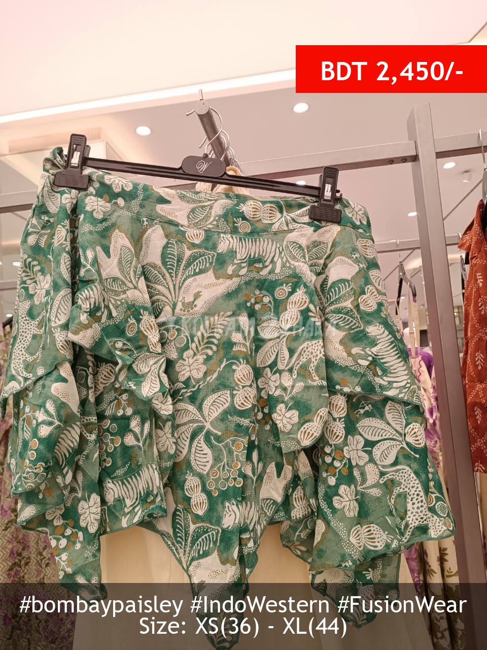 Bombay Paisley Green Skirt