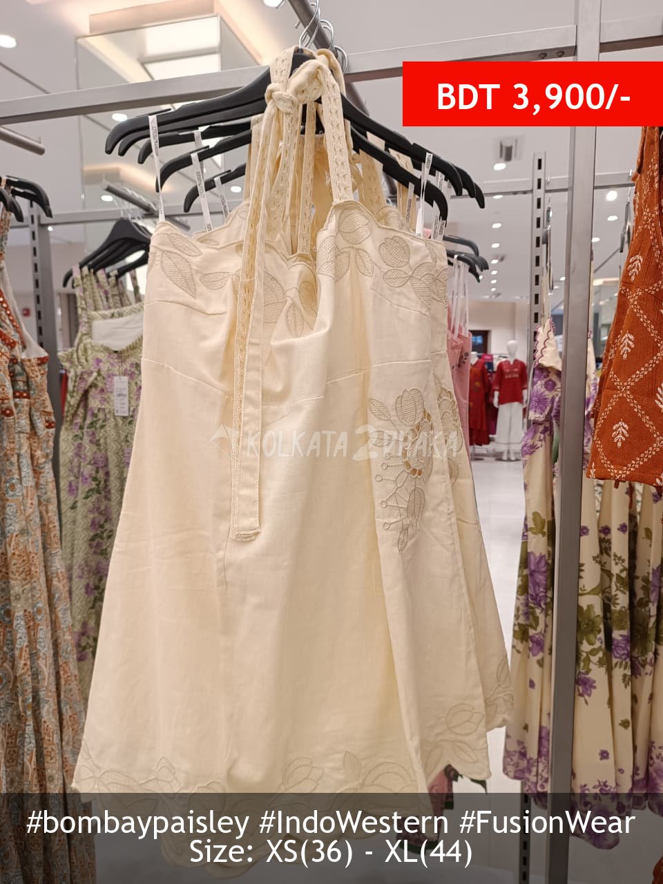 Bombay Paisley Off white dress