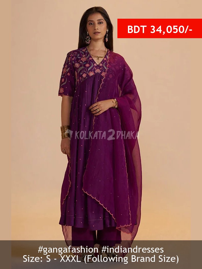 Ganga Fashion Purple Raw Silk Festive Kurta Set