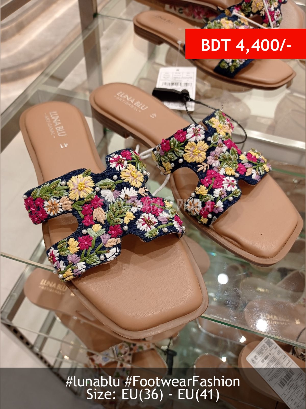 Lunablu Dark blue denim sandal