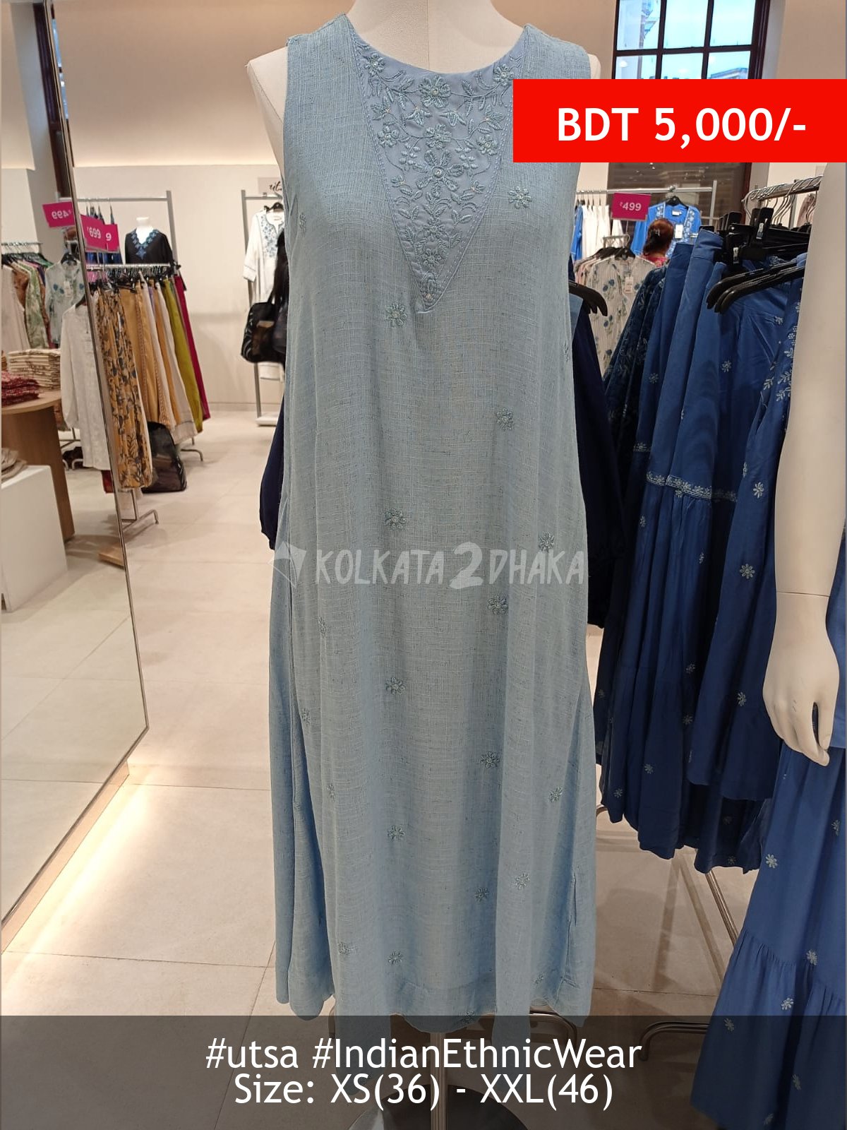 Utsa Light blue kurta
