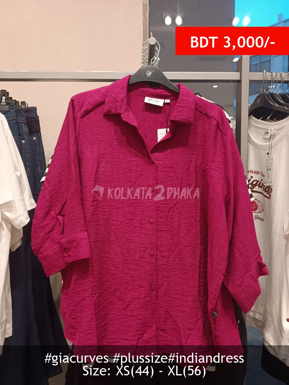 Gia Curves Fuschia Blouse