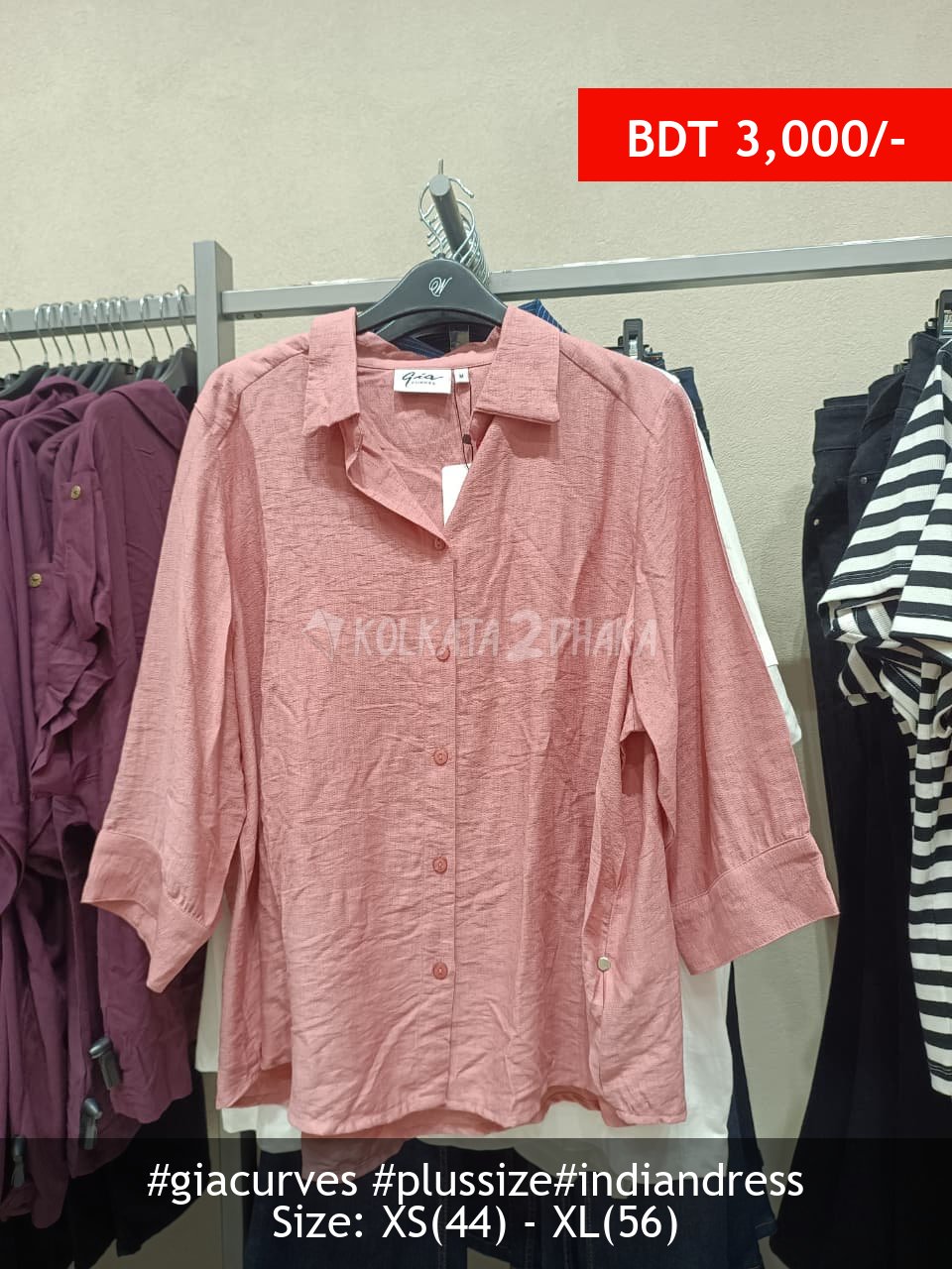Gia Curves pink blouse