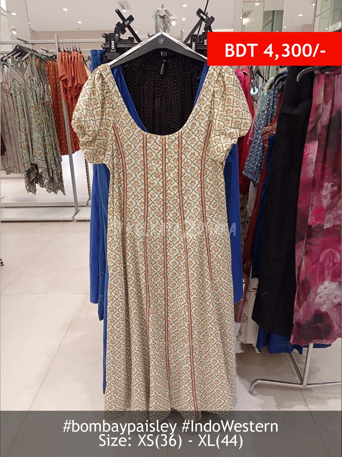 Bombay Paisley off white dress