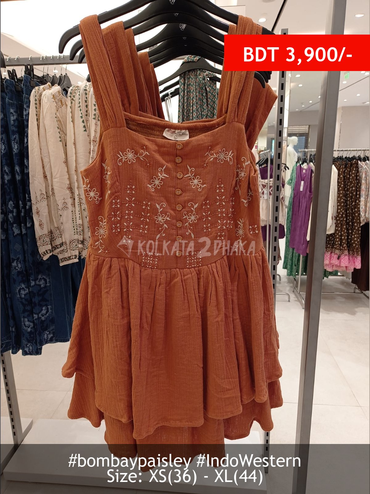 Bombay Paisley Rust dress