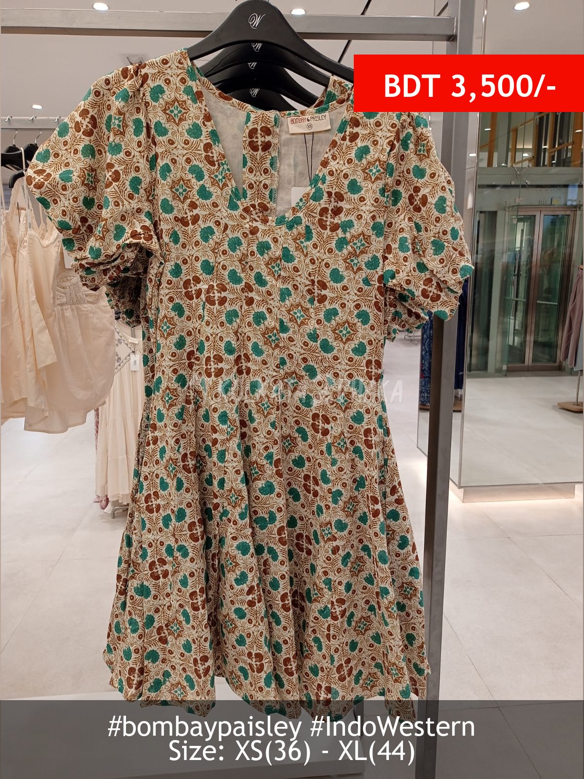 Bombay Paisley Off white dress