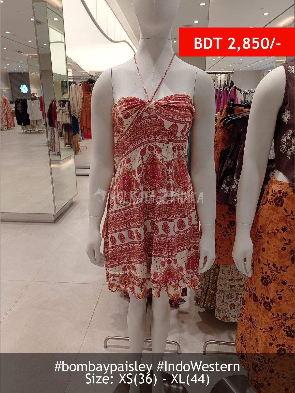 Bombay Paisley off white dress
