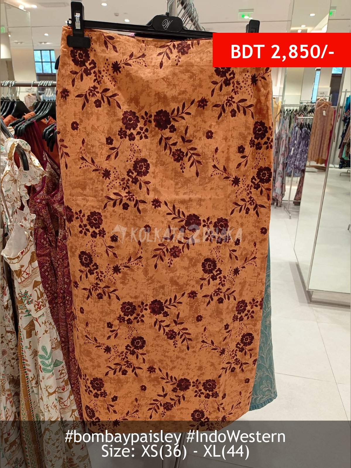 Bombay Paisley orange skirt
