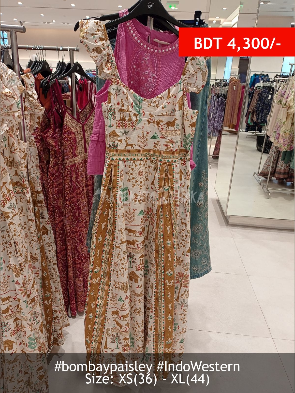 Bombay Paisley off white dress