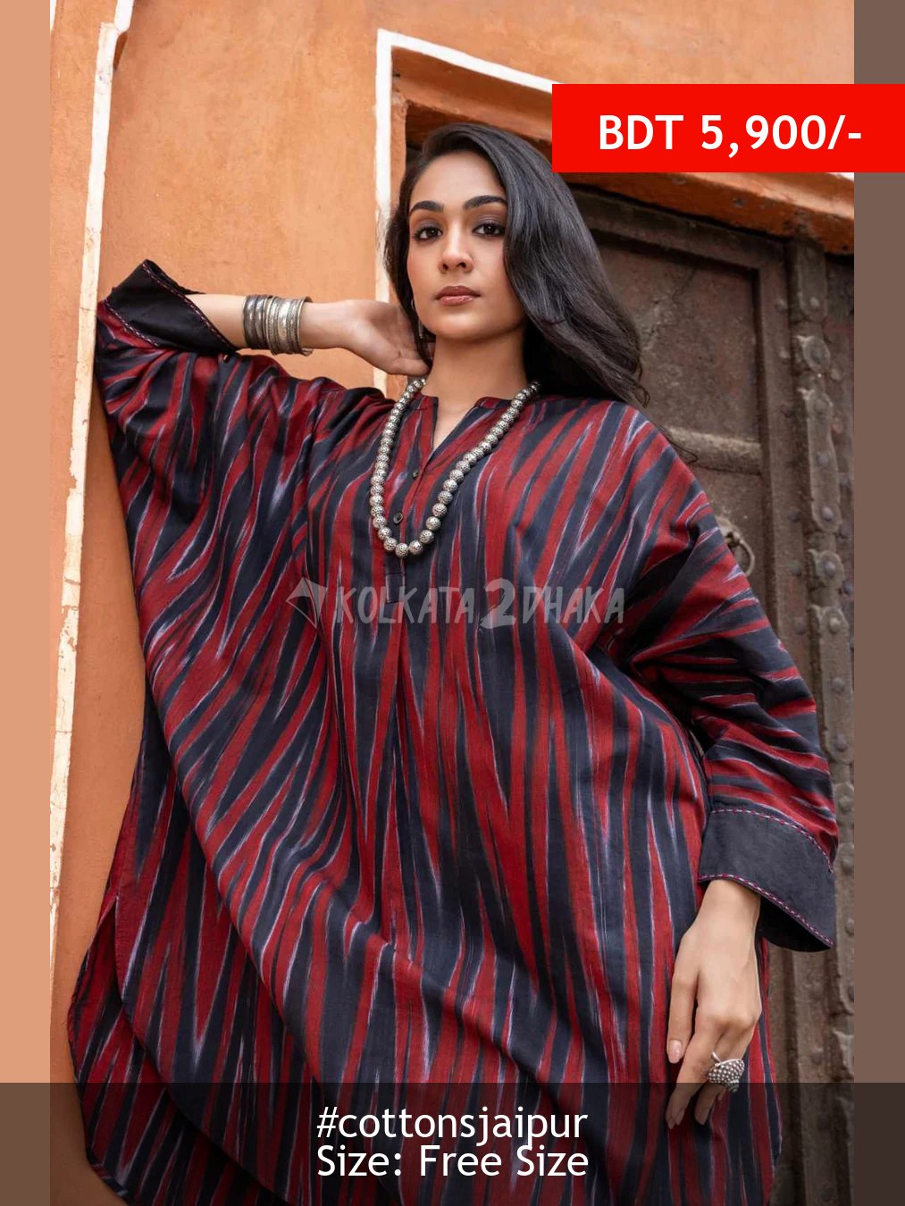 Cottons Jaipur Nagma Handloom Anti-Fit Kurta